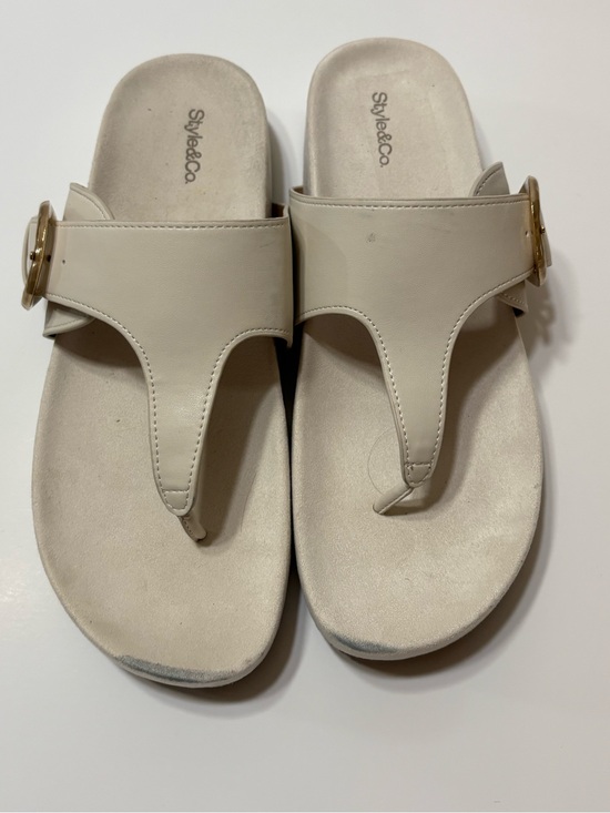 Style & Co. Shoes - Style & Co. Ivory size 10 Thong Buckle Slide Sandals